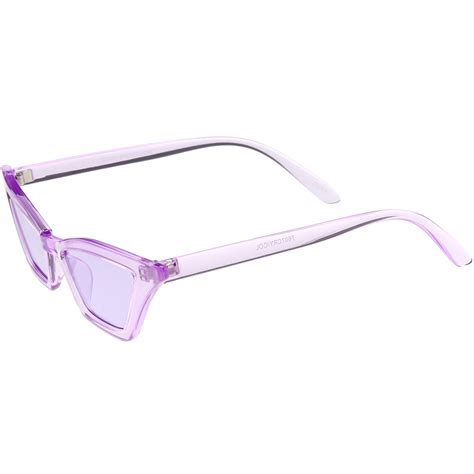 Translucent Retro Cat Eye Sunglasses For Women Color Tinted Lens 50mm