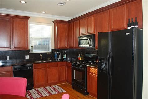 Cherry Kitchen Cabinets With Black Granite Countertops Kitchen Info