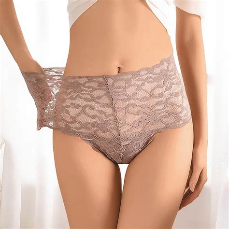 Dondpo Plus Size Lingerie Womens Underwear New Lace Underwear Mid Waist