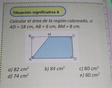 Calcular El Rea De La Regi N Coloreada Si Ad Cm Ab Cm Bm