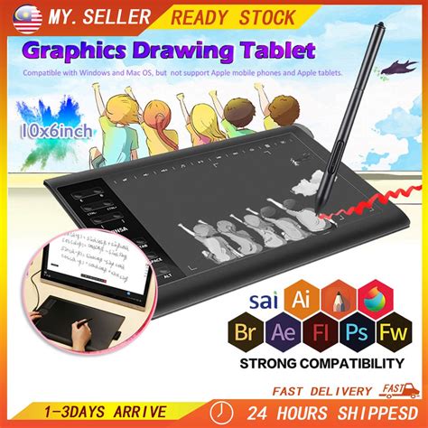 Digital Drawing Tablet With Pen Drawing Pad For PC Android Graphic ...