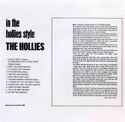 Classic Rock Covers Database: The Hollies