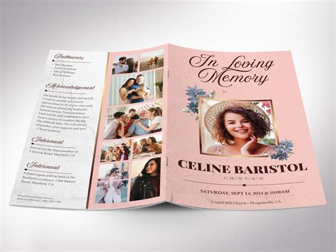 Floral Funeral Program Template, Canva, 8 Pages » Godserv Designs