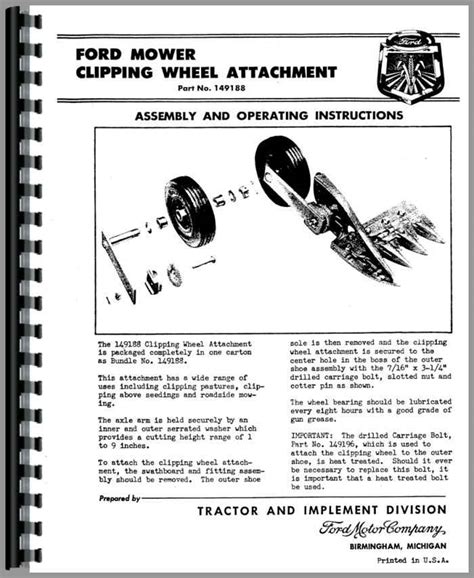 Ford 515 Sickle Mower Parts Diagram Diagramwirings