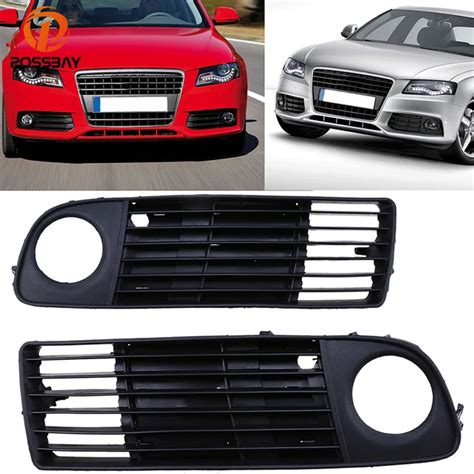 POSSBAY Front Bumper Lower Fog Light Grille Grill For Audi A6 C5