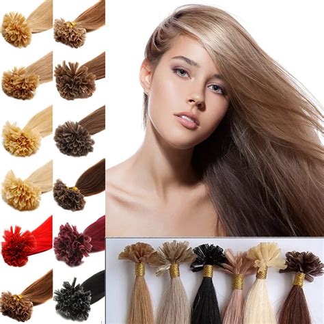 Pre Bond U Tip Hair Extension 100strands Bag Nail Nanoring Hair