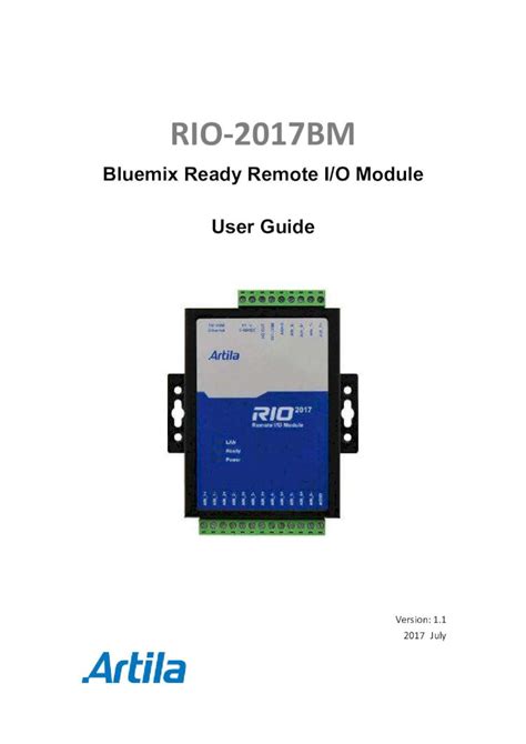 Pdf Rio Bm User Guide V Artila Connect To Watson Iot