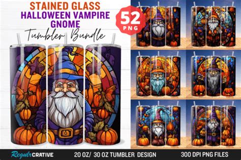 Stained Glass Halloween Vampire Tumbler Graphic By Regulrcrative