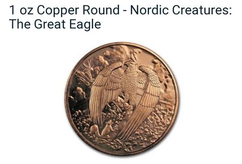 Nordic Creature Copper Coin 1 Oz Solid Copper 39mm Round With 8mm Loop