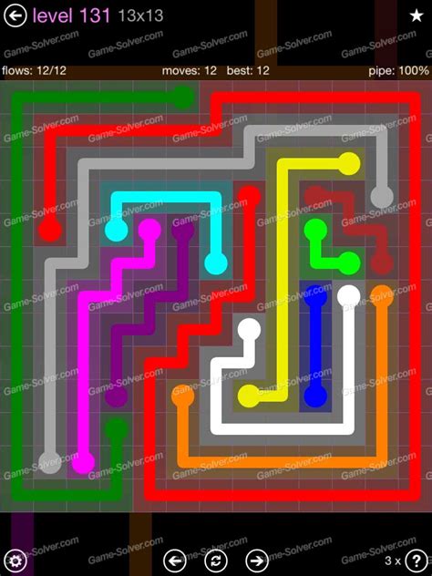 Flow 13x13 Mania Level 131 • Game Solver