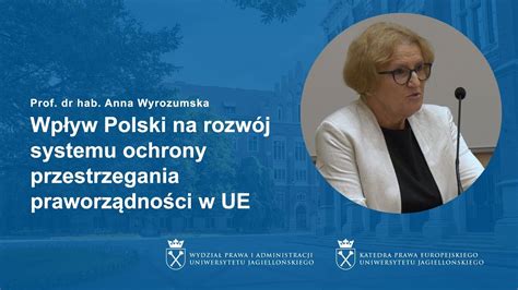 Prof Anna Wyrozumska Wp Yw Polski Na Rozw J Systemu Ochrony