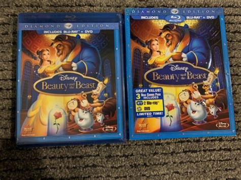 Beauty And The Beast Disney Blu Ray Dvd Disc Set Diamond