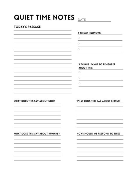 Printable Bible Study Note Template Etsy