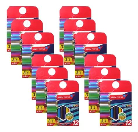 12 Cajas Lapices 12 Colores Cortos Economicos Mayoreo MercadoLibre