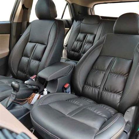 Autofit Silky Napa Puffy Pu Leather Car Seat Cover Black Tata Punch Car And Motorbike