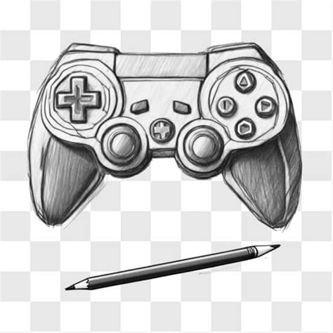 Download Vintage Drawing of Analog Video Game Controller Sketches Online - Creative Fabrica