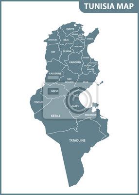 Fototapeta Szczeg Owa Mapa Polski Z Regionami Lub Stanami I Miastami