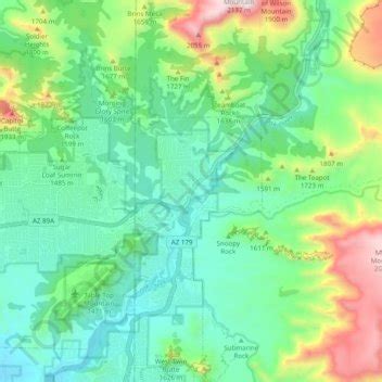 Sedona Topographic Map Elevation Terrain