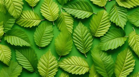 Hoja De Un Castaño Sobre Un Fondo Verde Vibrante Una Textura Perfecta