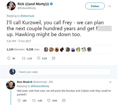 Elon Musk Has A Bizarre Twitter Chat With Rick And Morty Daily Mail