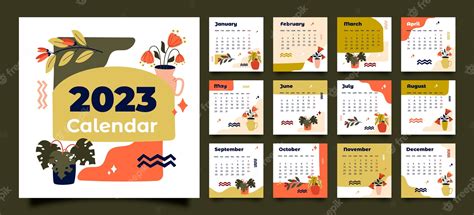 Modelo De Calendário De Mesa Plano 2023 Vetor Grátis