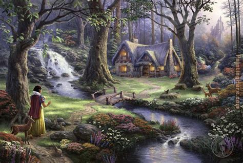 Thomas Kinkade Snow White discovers the cottage painting anysize 50% ...