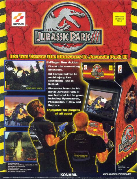 The Arcade Flyer Archive Video Game Flyers Jurassic Park Iii Konami