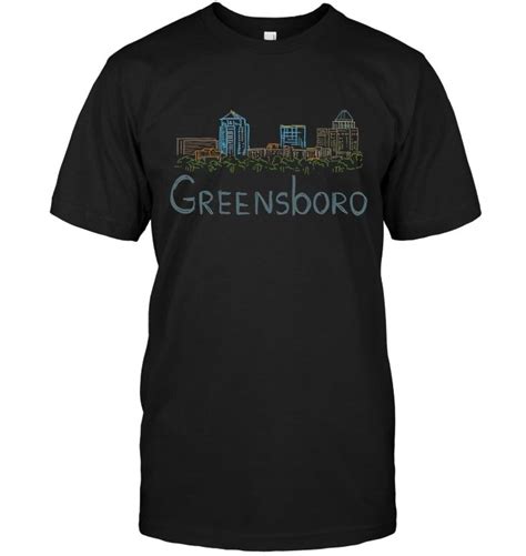 Greensboro City Panorama T Shirt Tee Shirt Tshirt Cool T Shirts Tee