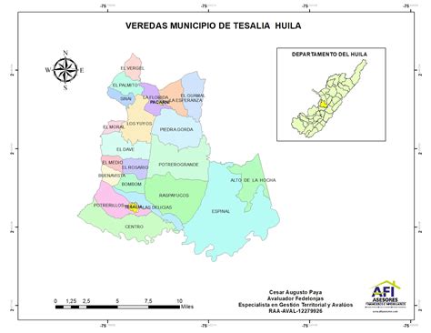 Mapa Veredas Municipio De Tesalia Huila Huila Sig