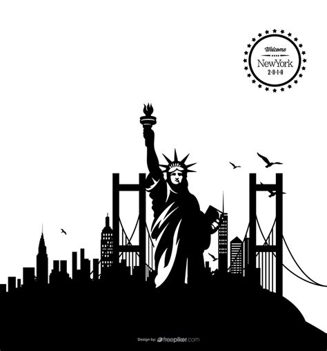 Freepiker New York Cityscape Vector