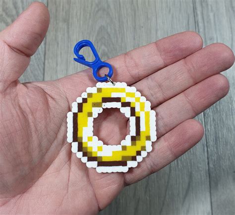 SONIC THE HEDGEHOG RING KEYRING GAMING BEAD ART PIXEL SPRITE PERLER