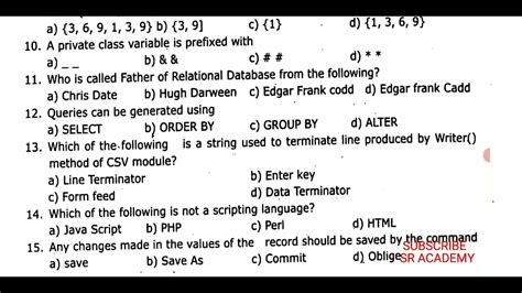 12th Standard Computer Science First Revision Test Original Question