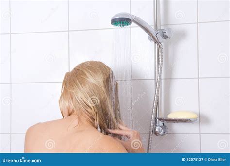 Woman Washing Long Hair In Shower Stock Image Image Of Head Fresh 32075137