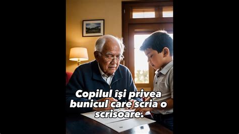 Copilul I Privea Bunicul Scriind O Scrisoare La Un Moment Dat