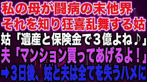 私の母が闘病の末他界。それを知り狂喜乱舞する姑「遺産と保険金で2億よね♪」夫「マンション買ってあげるよ！」 ︎3日後、姑と夫は全てを失うハメに Youtube