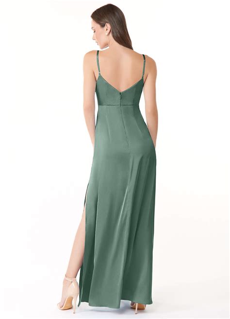 Eucalyptus Azazie Esmee Stretch Satin Dress Bridesmaid Dresses Azazie