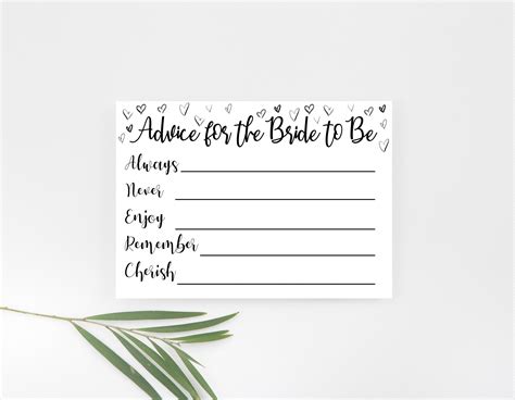 Bridal Shower Advice Sheets For The Bride To Be Etsy Bridal Shower