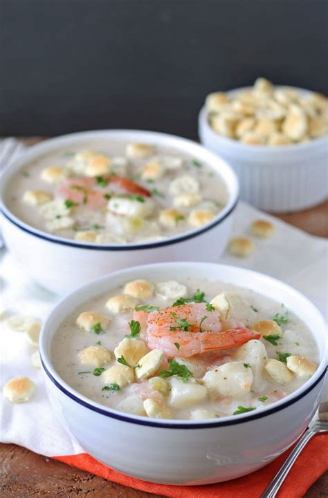 Shrimp And Potato Chowder Recipe The Thirsty Feast By Honey And Birch