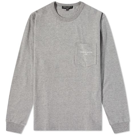 Comme Des Garçons Homme Long Sleeve Logo Pocket Tee Comme Des Garcons Homme