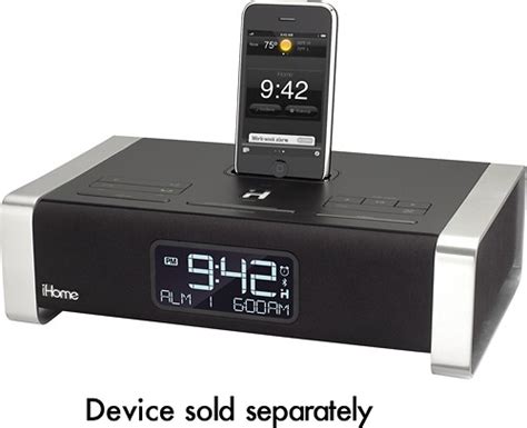 Best Buy Ihome Alarm Clock Radio With Apple® Ipad® Iphone® And Ipod® Dock Black Silver Ia100