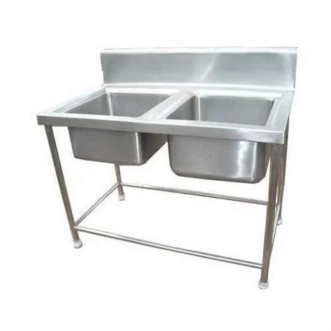 Stainless Steel Double Sink Table Shape Rectangular At Rs In