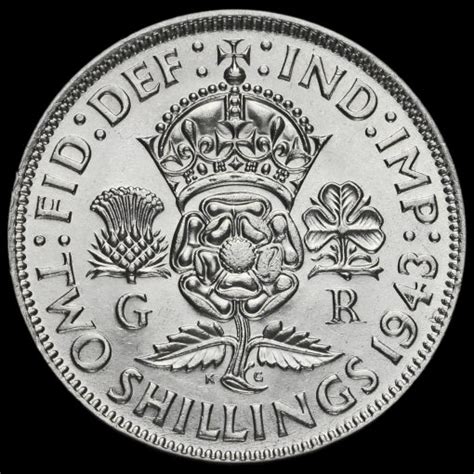 George Vi Silver Two Shilling Coin Florin A Unc