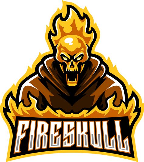 Fire Skull Esport Mascot Logo Design By Visink TheHungryJPEG