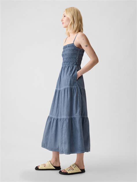 Smocked Tiered Midi Dress Gap