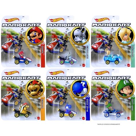 Carrinho Hot Wheels Miniatura Colecionável Mario Kart Á Escolha 1 64 Mattel Shopee Brasil