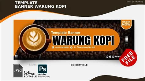 Desain Banner Warung Kopi Gudang Materi Online