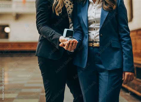 Lesbian Brides Holding Wedding Bouquets Stock Photo Adobe Stock