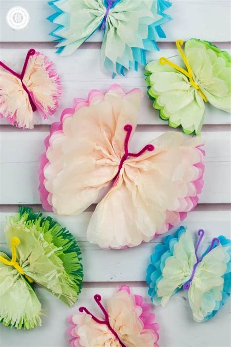 Tissue Paper Butterflies Fun Paper Craft Diy