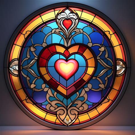 Premium Photo Love Heart Stained Glass