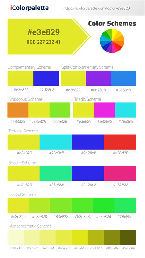 Pantone 809 C Color Hex Color Code E3e829 Information Hsl Rgb